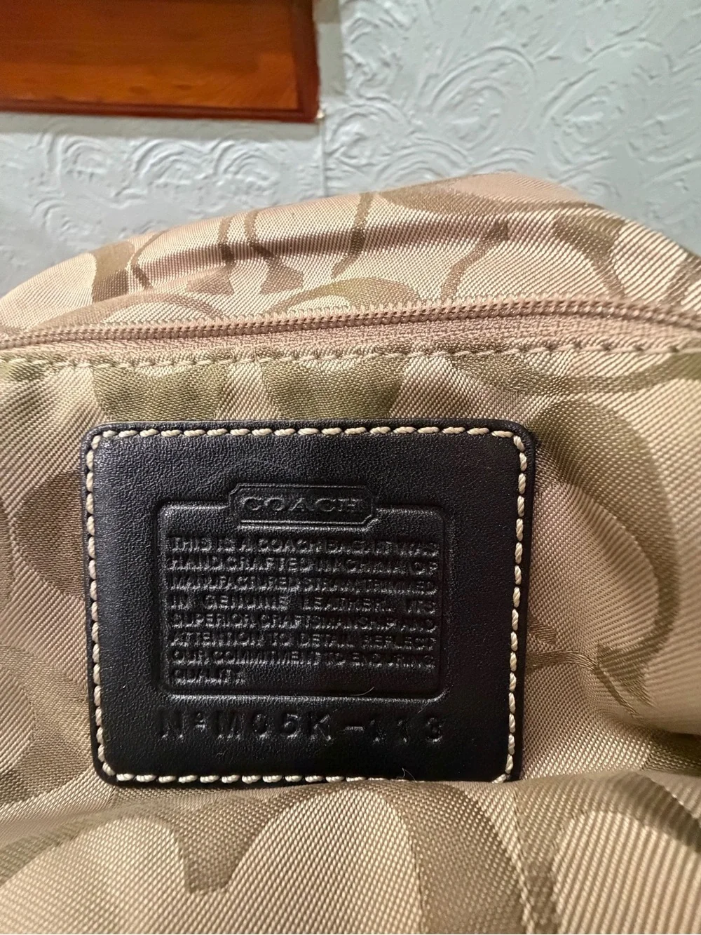 Coach Straw & Black Leather Double Handle Tote Bag